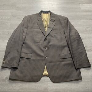 Vintage 1998 Ralph Ralph Lauren Brown Pinstripe Wool Blazer Sportcoat Mens 50R